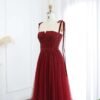 Elegant Beaded Wine Red Luxury Prom Dress