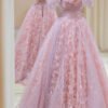 3D Off-Shoulder Light Pink Ball Gown – Prom & Evening Dress