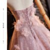 Blushing Pink Sequined Applique Strapless Ball Gown