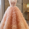 Orange Luxury Ruffle Ball Gown Dress