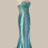 Blue Sequin Mermaid Prom Dress – Spaghetti Strap Glamorous Evening Gown