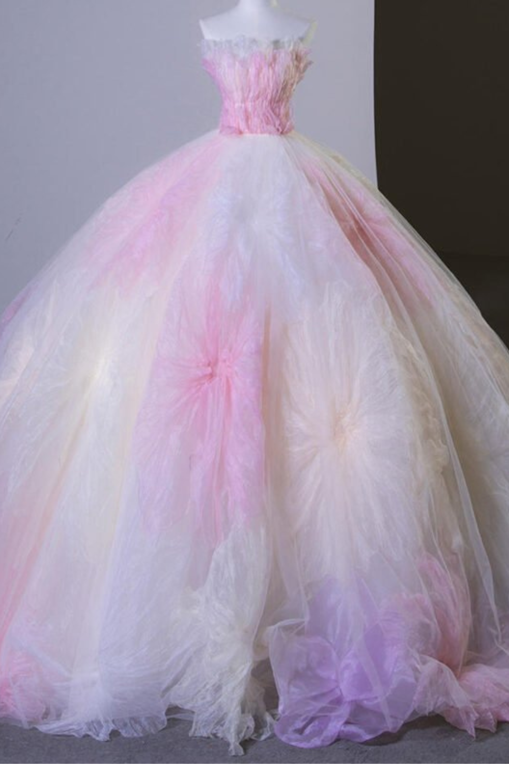 Fairy Pink Strapless Quinceanera Dress – A-Line Ball Gown