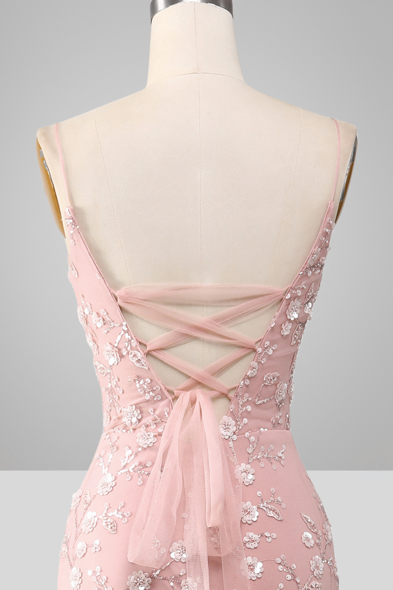 Blue Sparkly Beaded Mermaid Long Prom Dress