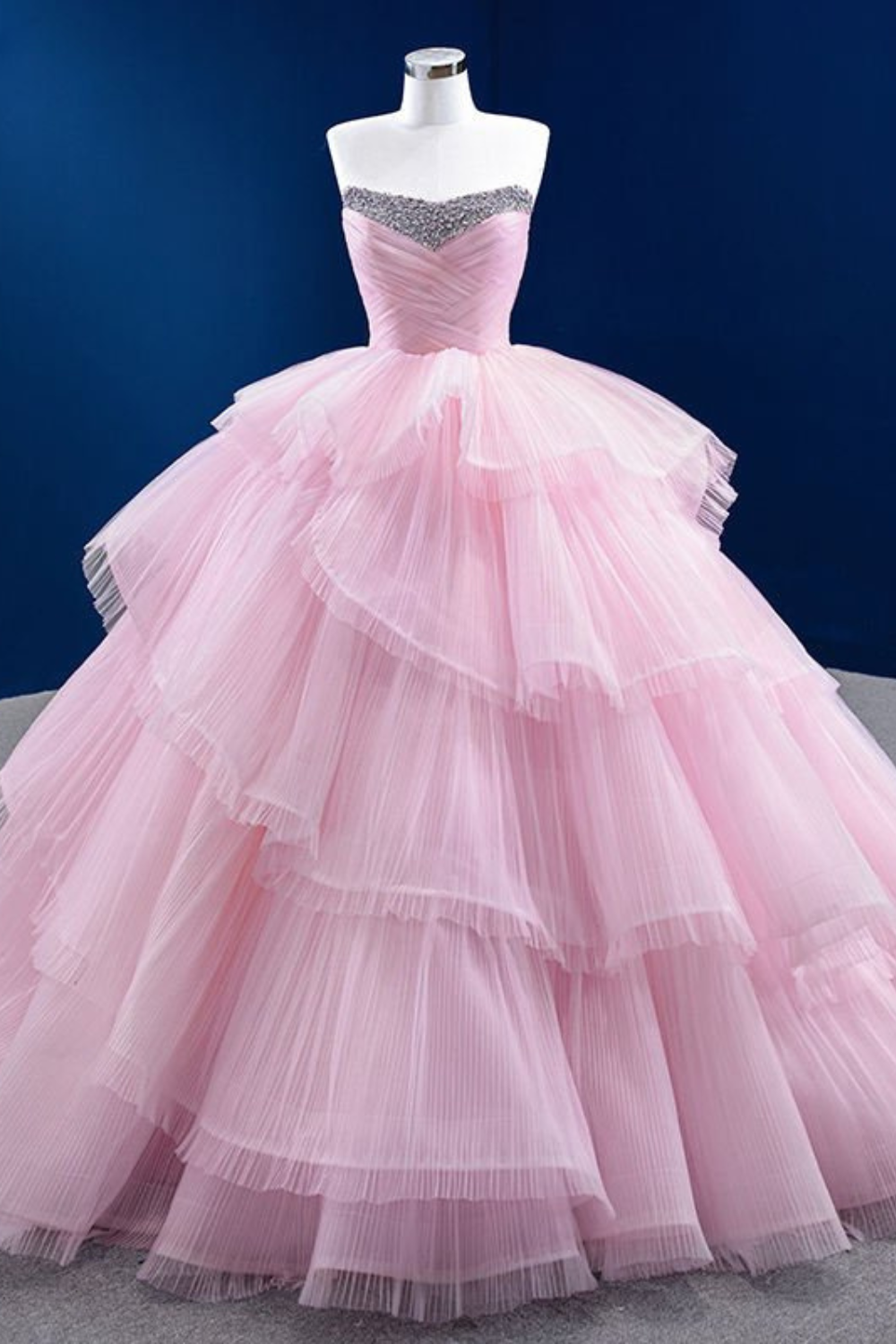 Strapless Sleeveless New Design Tiered Elegant Evening Dresses for Women