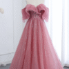Pink Luxury Dubai Ball Gown Evening Dress
