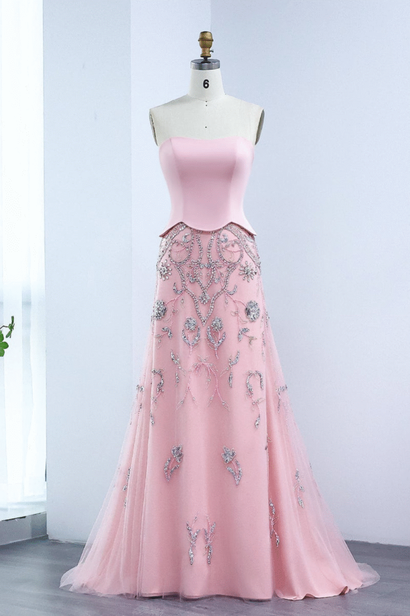 Pink Luxury Evening Dress for Women