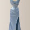 Blue Sequin Mermaid Prom Dress – Spaghetti Strap Glamorous Evening Gown