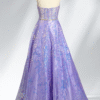 Sparkly Lavender Sequin Strapless Long Prom Dress