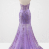 Purple Strapless Mermaid Prom Dress with Elegant Appliques