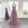 Pink Bling Crystal Luxury Evening Long Dress