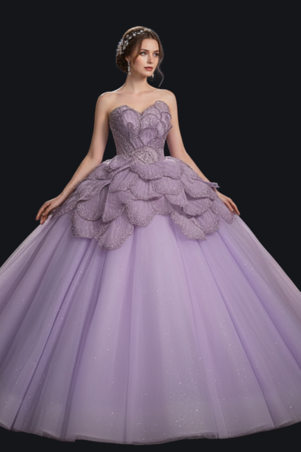 Sparkling Lavender Quinceanera Ball Gown