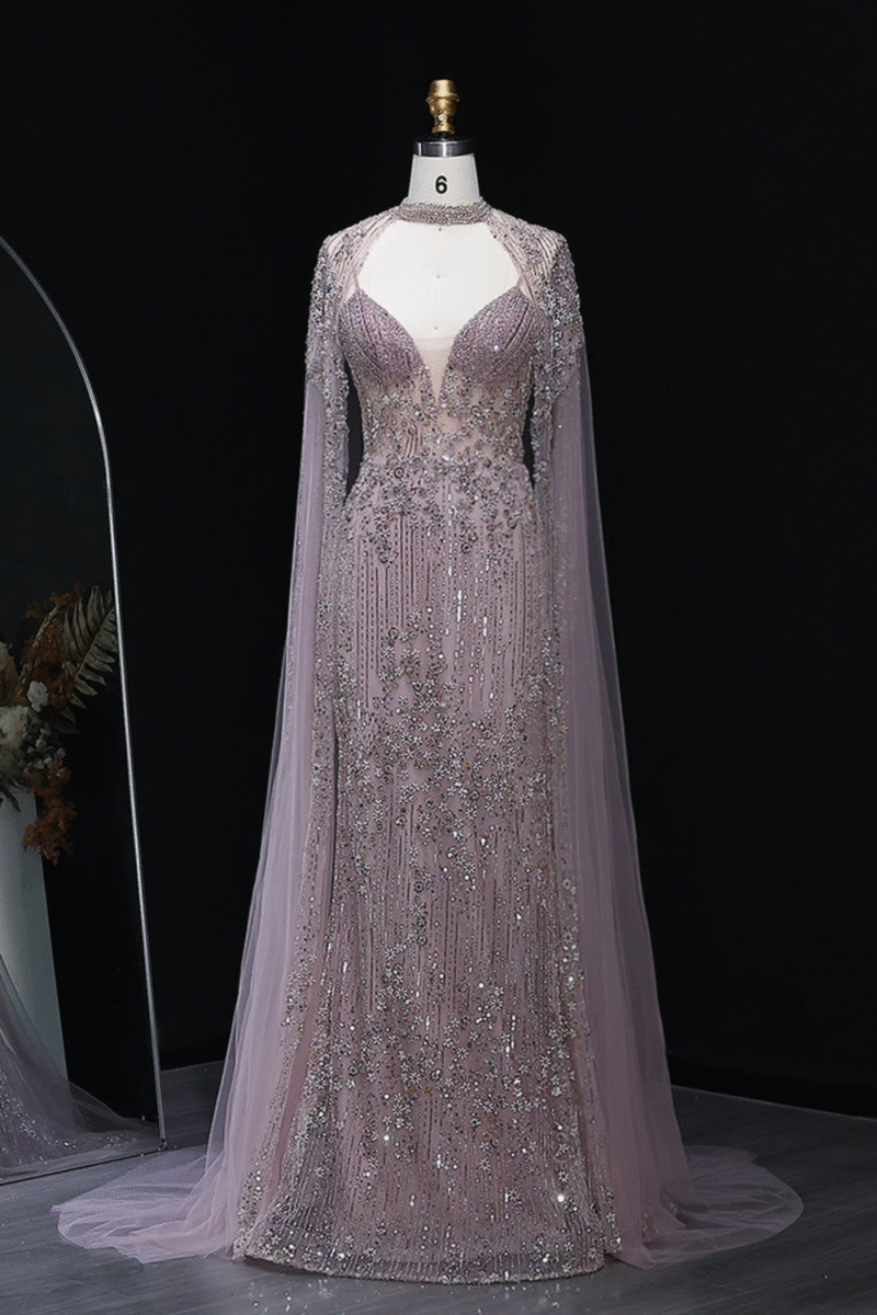 Luxury Sparkling Pink Evening Dress