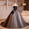 Elegant Black Tulle Quinceanera Dress