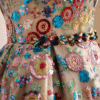 Multicolor Sequin Applique Strapless Floor-Length A-Line Evening Dress