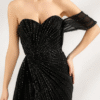 Black One-Shoulder Sequin Long Prom Dress