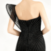 Black One-Shoulder Sequin Long Prom Dress