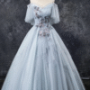 Fairy Grey Evening Dress – Spaghetti Strap Long Ball Gown