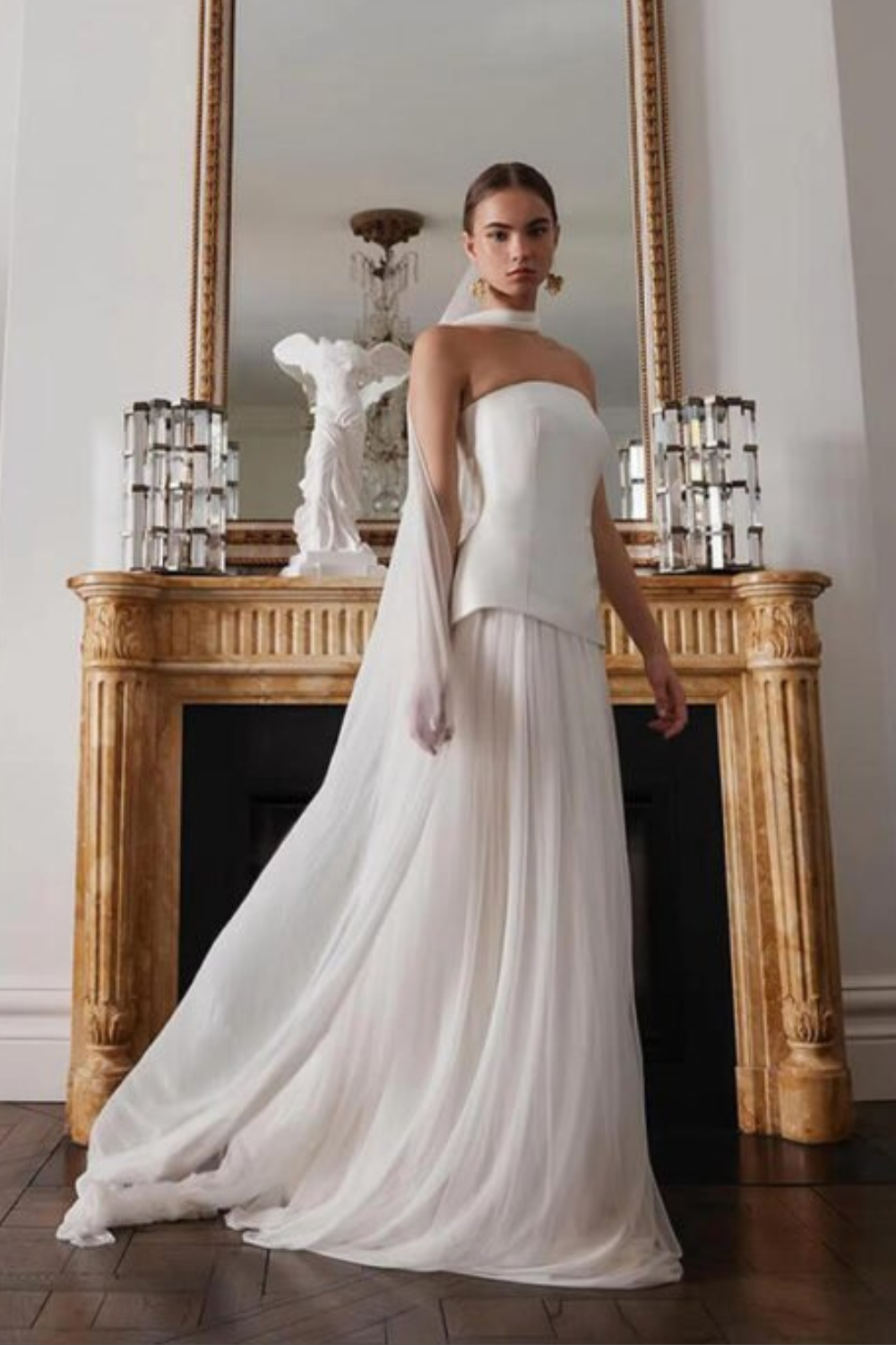 Minimalist Simple Chiffon Wedding Dress