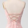Pink Sequin Mermaid Spaghetti Strap Prom Dress