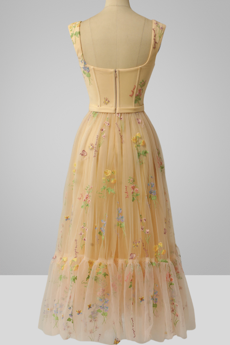 A-Line Sweetheart Black Dress with Embroidery