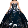 Moonlight 3D Hand-Beaded Strapless Quinceanera Gown – Luxury Sparkly Ball Gown
