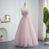 Luxury Pink Petals Long Sequin Evening Prom Dress – Elegant Sparkly Formal Gown
