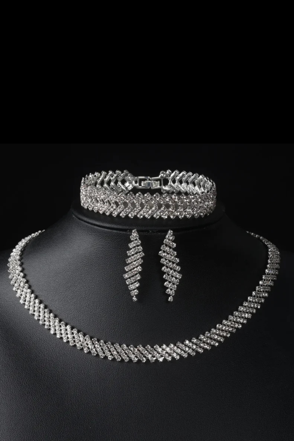 Rhinestone Diamond 3 Piece Jewellery Set