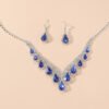 Crystal Blue Earrings and Necklace Set