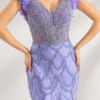 Elegant Purple Beaded Mermaid Long Prom Dress