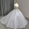 Grey Spaghetti Strap Quinceanera Dress with Beaded Detailing – Elegant Ball Gown